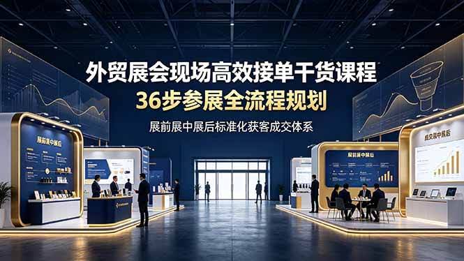 （19157期）外贸展会现场高效接单干货课程，36步参展全流程规划，展前展中展后标准化获客成交体系-泰戈创艺资源库