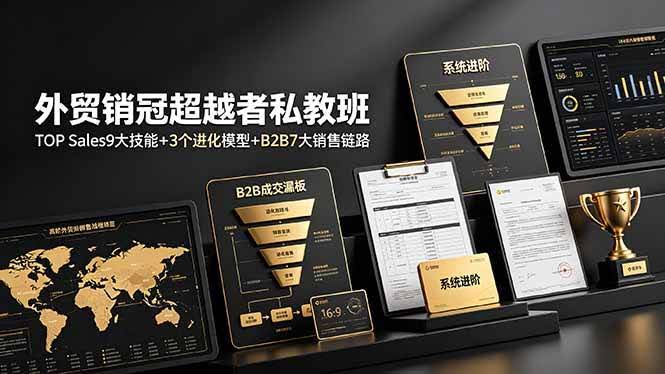 （19156期）外贸销冠超越者私教班：TOP Sales9大技能+3个进化模型+B2B7大销售链路，系统进阶-泰戈创艺资源库
