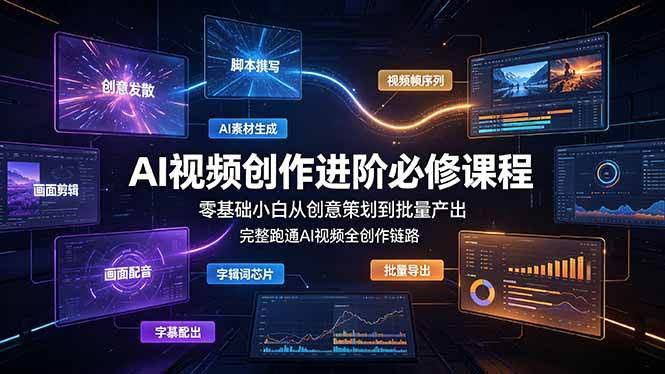 (19159期)AI视频创作进阶必修课程:零基础小白从创意策划到批量产出,完整跑通AI视频全创作链路-泰戈创艺资源库