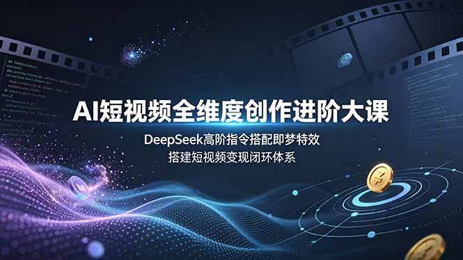 (19153期)AI短视频全维度创作进阶大课,DeepSeek高阶指令搭配即梦特效,搭建短视频变现闭环体系-泰戈创艺资源库