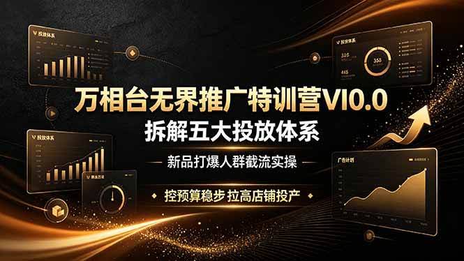 (19184期)万相台无界推广特训营VI0.0,拆解五大投放体系,新品打爆人群截流实操,控预算稳步拉高店铺投产-泰戈创艺资源库