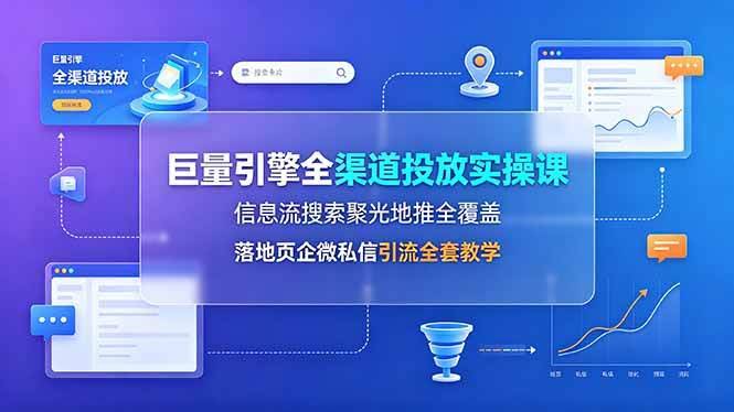 （19181期）巨量引擎全渠道投放实操课，信息流搜索聚光地推全覆盖，落地页企微私信引流全套教学-泰戈创艺资源库