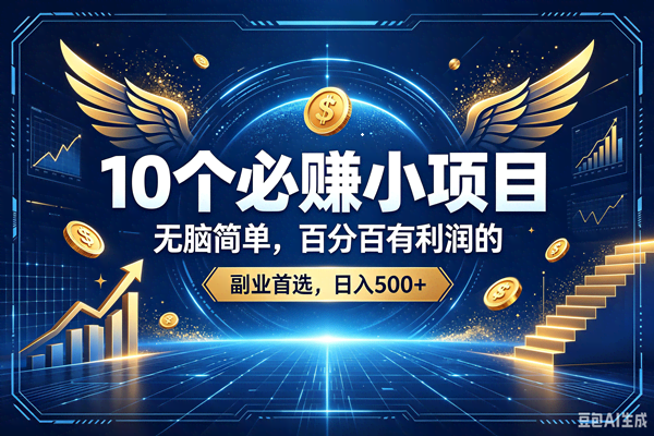 (19192期)15个必赚的小项目,百分百赚元子的,无脑简单,副业首选,日入500+-泰戈创艺资源库