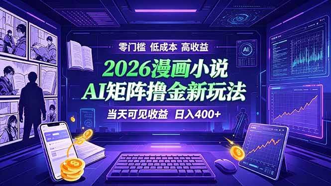 (19219期)爆款小说漫画大阅读 ai矩阵操作 当天可见收益 日入400+ 零门槛 高收益-泰戈创艺资源库