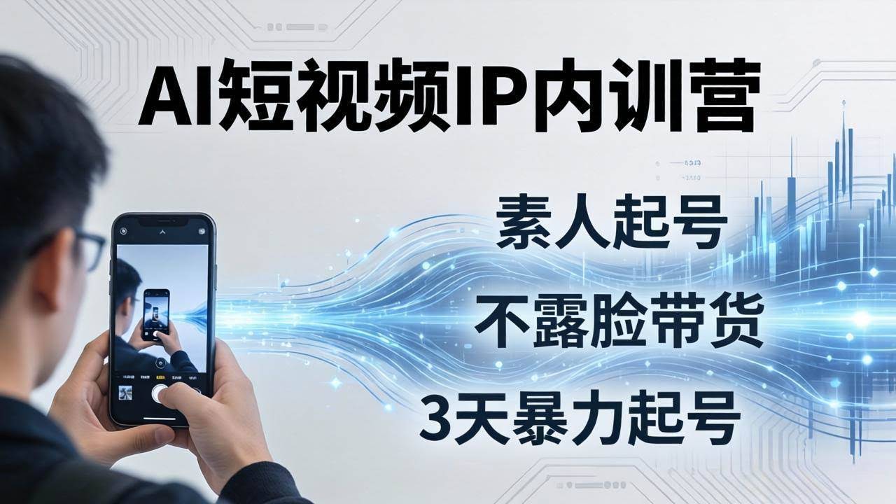 （19208期）2026AI短视频IP内训营-更新：从素人起号到不露脸带货，3天暴力起号全流程拆解-泰戈创艺资源库