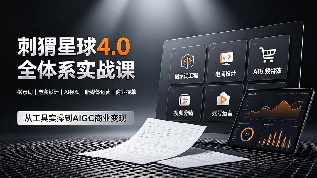 (19224期)刺猬星球4.0全体系实战课,覆盖提示词工程、电商设计、AI视频特效与新媒体运营,一站式掌握AIGC商业核心技能-泰戈创艺资源库