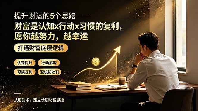 (19233期)付费文章:提升财运的5个思路——财富是认知x行动x习惯的复利,愿你越努力,越幸运-泰戈创艺资源库