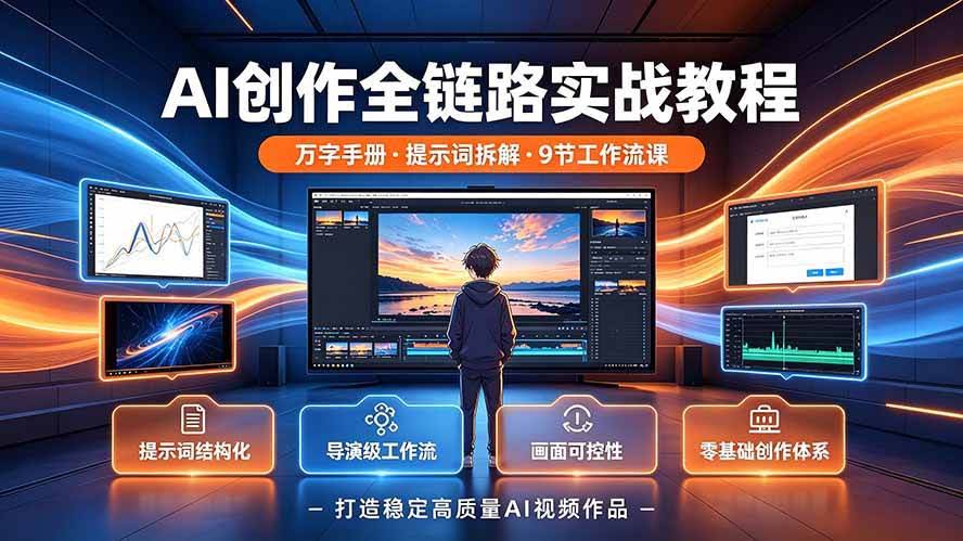 (19247期)AI创作全链路实战教程|万字手册·提示词拆解·9节工作流课,打造稳定高质量AI视频作品-泰戈创艺资源库