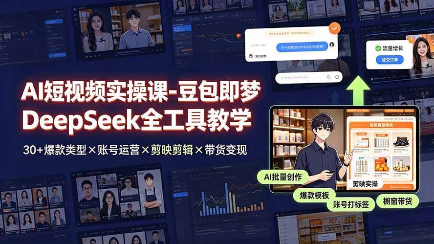 （19261期）AI短视频实操课-豆包即梦DeepSeek全工具教学 | 30+爆款类型×账号运营×剪映剪辑×带货变现。-泰戈创艺资源库