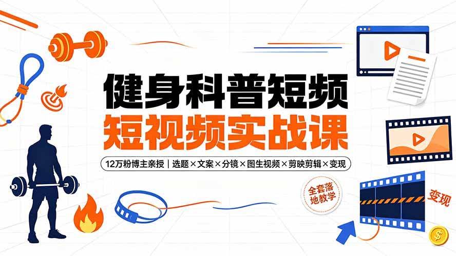 (19312期)健身科普短视频实战课-12万粉博主亲授|选题×文案×分镜×图生视频×剪映剪辑×变现,全套落地教学-泰戈创艺资源库