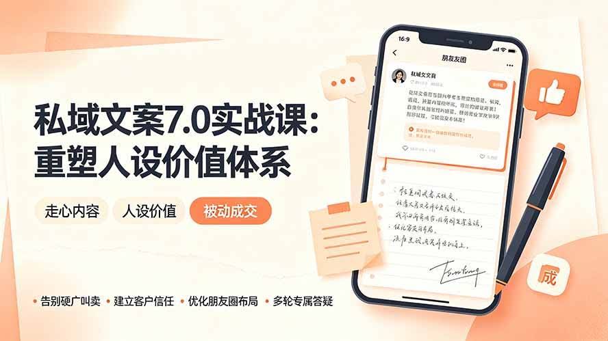 （19313期） 私域文案实战课7.0：重塑人设价值体系｜-告别硬广推销×走心内容×自我价值塑造，实现被动成交-泰戈创艺资源库