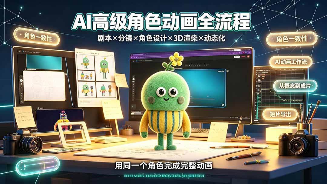 (19304期)AI高级角色动画全流程:剧本×分镜×角色设计×3D渲染×动态化,从概念到成片一站式教学-泰戈创艺资源库