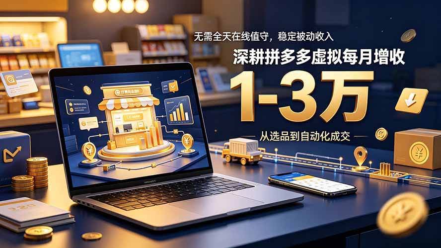 (19326期)无需全天在线值守,稳定被动收入,深耕拼多多虚拟每月增收 1-3 万-泰戈创艺资源库