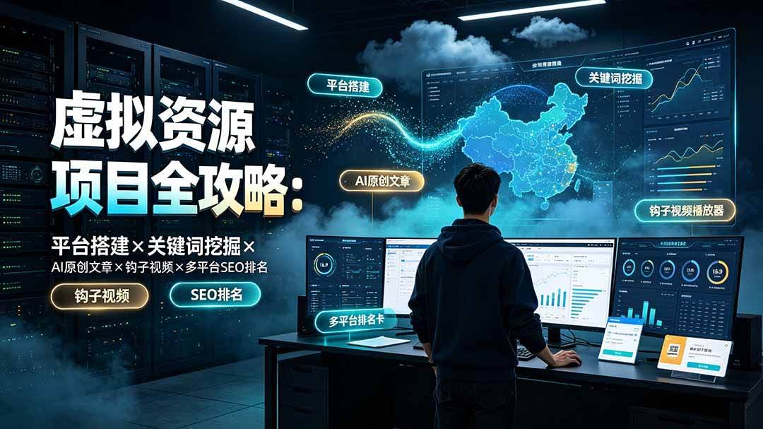（19322期）虚拟资源项目全攻略：平台搭建×关键词挖掘×AI原创文章×钩子视频×多平台SEO排名-泰戈创艺资源库