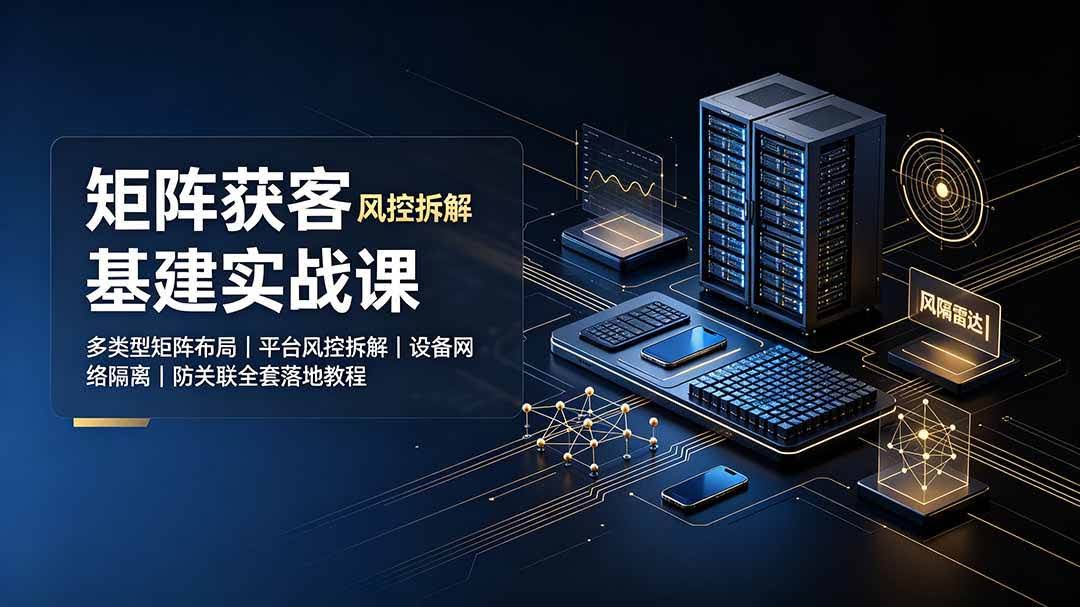 （19319期）矩阵获客基建实战课：多类型矩阵布局｜平台风控拆解｜设备网络隔离｜防关联全套落地教程-泰戈创艺资源库