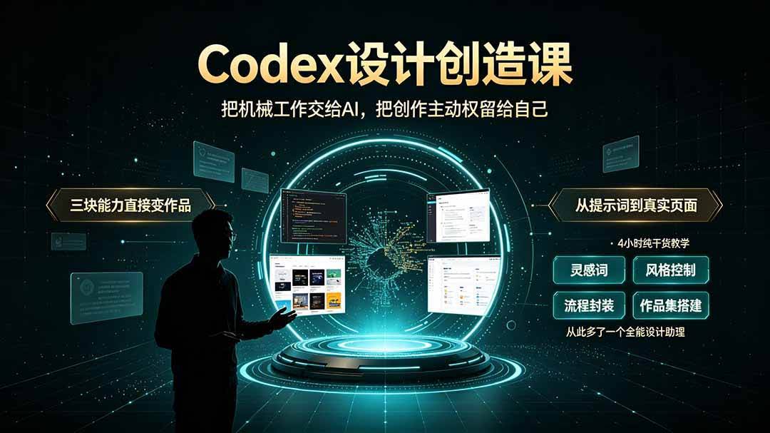 (19362期)Codex设计创造课-2期,小白也能掌握的Codex设计创造技巧,把机械工作交给AI,把创作主动权留给自己-泰戈创艺资源库