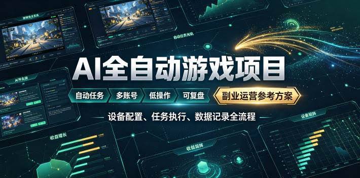 (19365期)AI全自动游戏躺賺副业:日入几百,稳定运行三年的项目!-泰戈创艺资源库