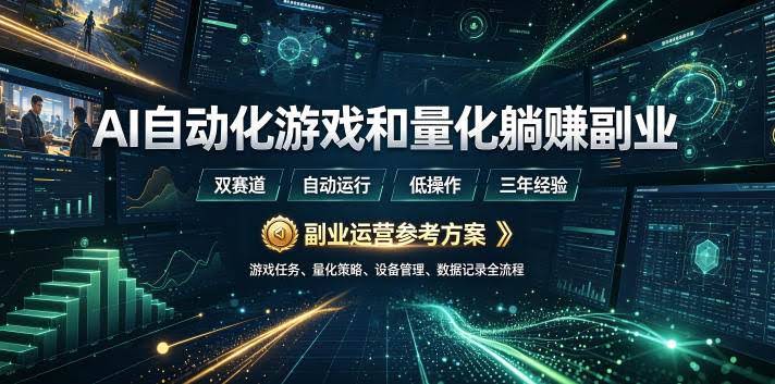 (19388期)AI全自动游戏和量化躺赚副业:日入几百,稳定运行三年的项目!-泰戈创艺资源库