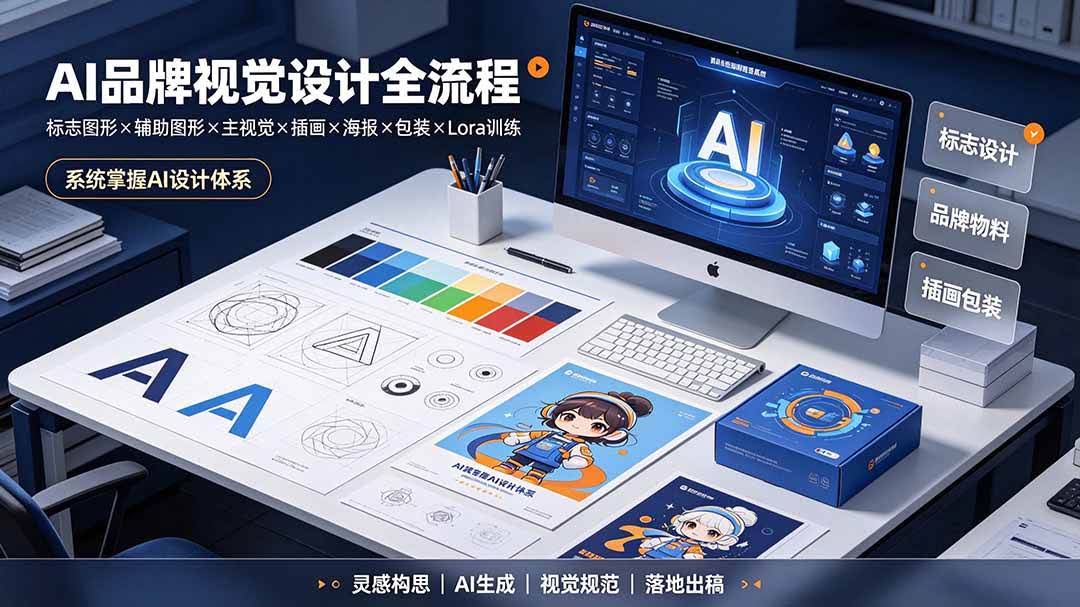 (19372期)AI品牌视觉设计全流程:标志图形×辅助图形×主视觉×插画×海报×包装×Lora训练,系统掌握AI设计体系-泰戈创艺资源库