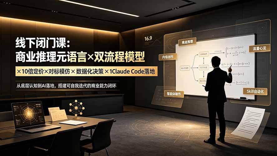 (19381期)线下闭门课:商业推理元语言×双流程模型×10倍定价×对标模仿×数据化决策×Claude Code落地,击穿认知盲区-泰戈创艺资源库