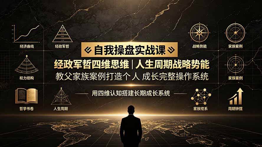 （19398期）自我操盘实战课：经政军哲四维思维｜人生周期战略势能｜教父家族案例打造个人成长完整操作系统-泰戈创艺资源库
