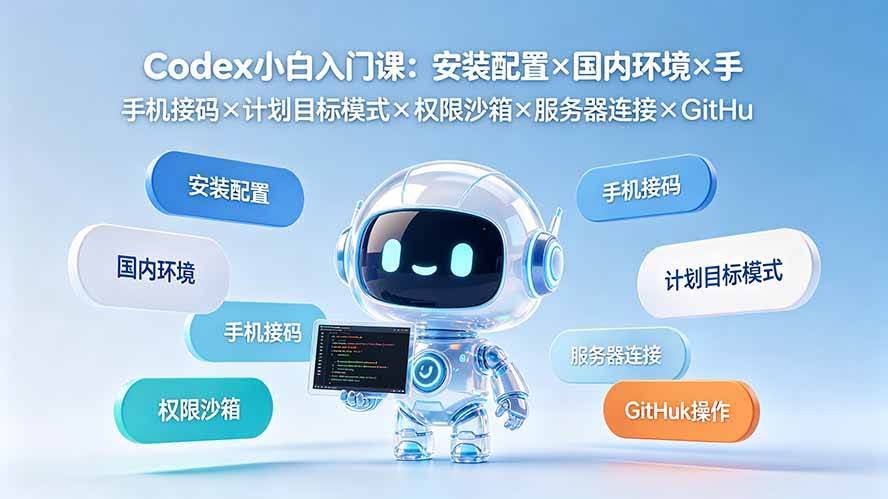 （19402期）Codex小白入门课：安装配置×国内环境×手机接码×计划目标模式×权限沙箱×服务器连接×GitHub操作-泰戈创艺资源库