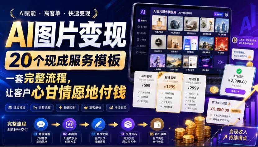 (19395期)AI图片变现,20个现成服务模板,一套完整流程,让客户心甘情愿地付钱【原创双语字幕】-泰戈创艺资源库