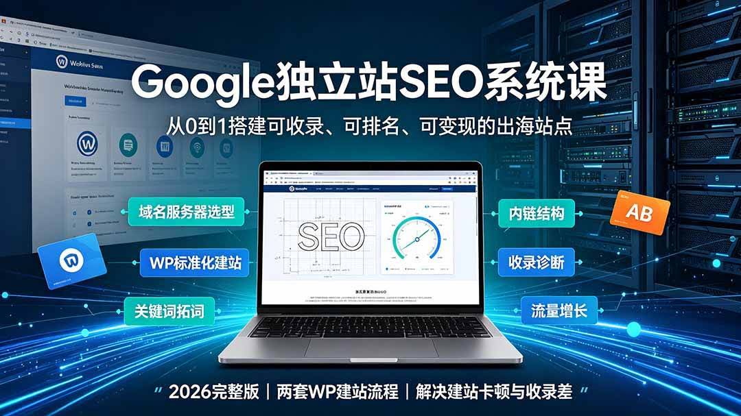(19426期)Google独立站SEO-7月系统课:出海基建×WordPress建站×AI内容生产×站内外优化×Search Console×AdSense变现-泰戈创艺资源库
