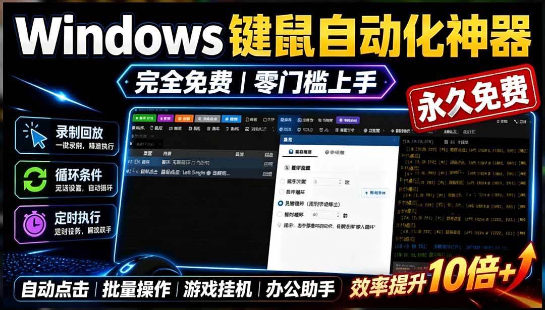 (19423期)专业Windows键鼠自动化工具,免费永久使用,告别重复操作,小白也能快速创建自动化脚本 点点精灵-泰戈创艺资源库