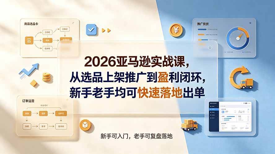 （19467期）2026亚马逊实战课，从选品上架推广到盈利闭环，新手老手均可快速落地出单-泰戈创艺资源库
