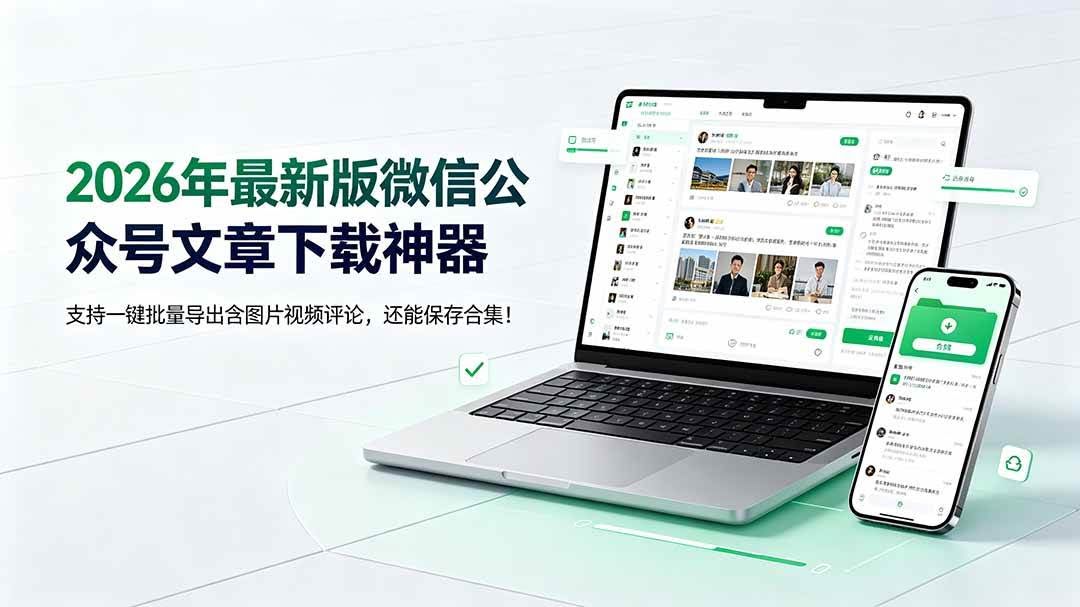 (19486期)2026年最新版微信公众号文章下载神器,支持一键批量导出含图片视频评论,还能保存合集!-泰戈创艺资源库