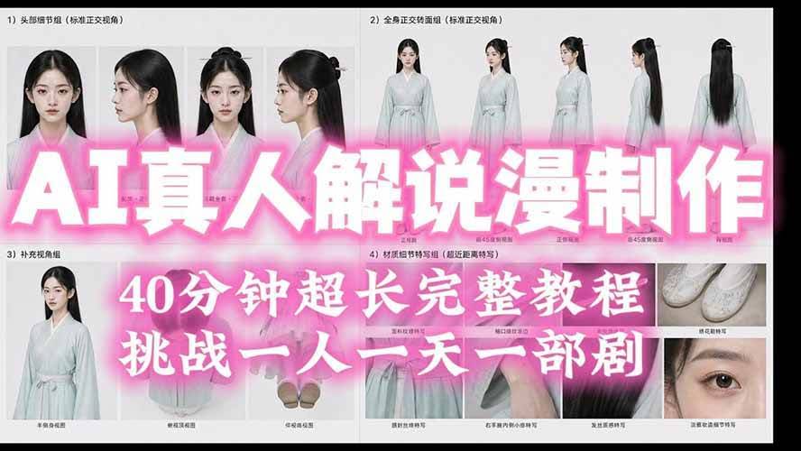 (19508期)2026AI真人解说漫剧制作40分钟超长完整教程:自动批量化制作,挑战一人一天一部剧!-泰戈创艺资源库
