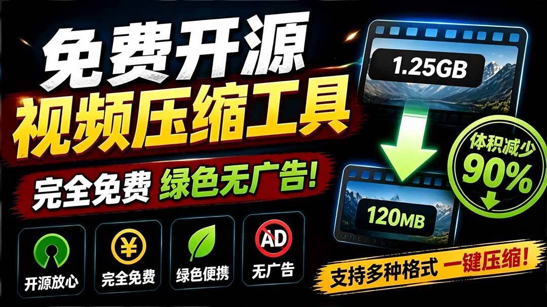 （19495期）Github开源视频压缩瘦身工具，轻松压缩90%，并保持画质清晰，完全免费绿色无广告！VideoSlim-泰戈创艺资源库