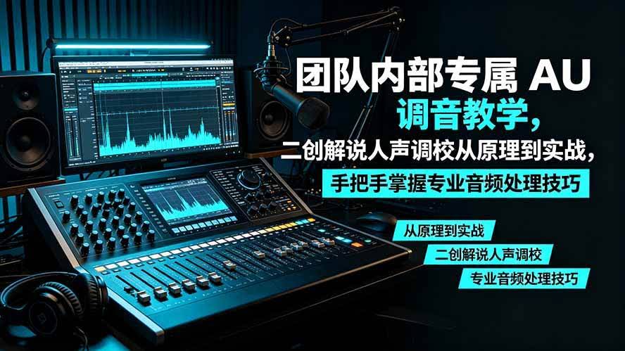 (19517期)某大佬团队内部专属 AU 调音教学,二创解说人声调校从原理到实战,手把手掌握专业音频处理技巧-泰戈创艺资源库
