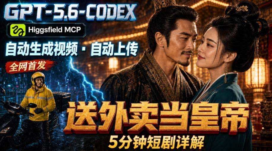(19540期)GPT-5.6 Codex+Higgsfield MCP:一条指令生成5分钟短剧并自动上传YouTube(油管)-泰戈创艺资源库