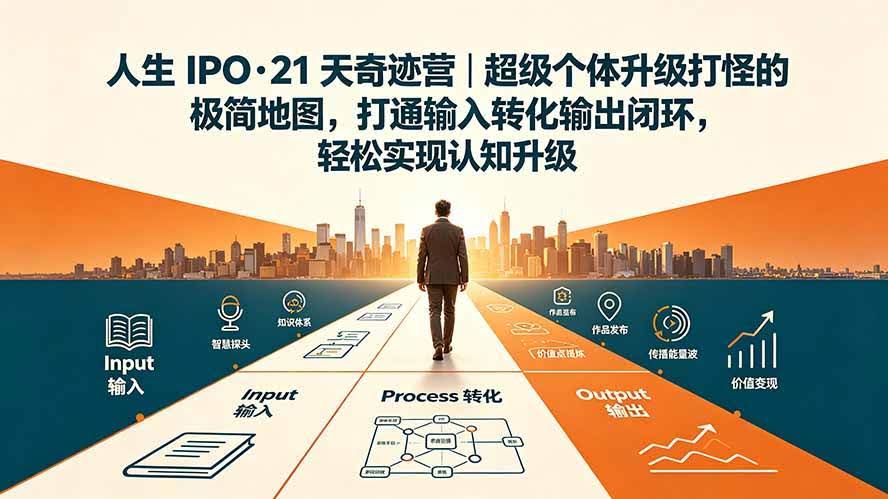 （19532期）人生 IPO-21 天奇迹营｜超级个体升级打怪的极简地图，打通输入转化输出闭环，轻松实现认知升级-泰戈创艺资源库