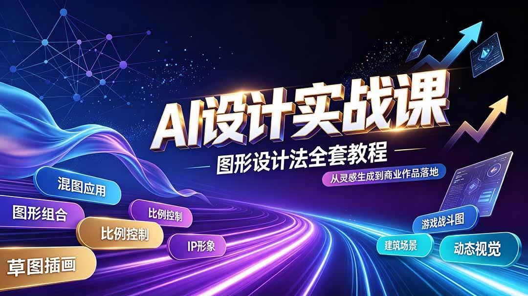 (19554期)AI设计实战课|图形设计法全套教程,解锁AI工作流技法,精通插画IP、建筑、游戏视觉创作-泰戈创艺资源库