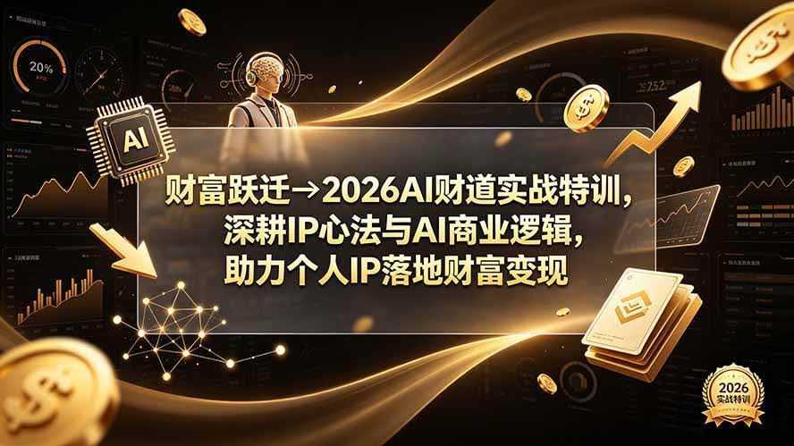 (19547期)财富跃迁→2026AI财道实战特训,深耕IP心法与AI商业逻辑,助力个人IP落地财富变现-泰戈创艺资源库