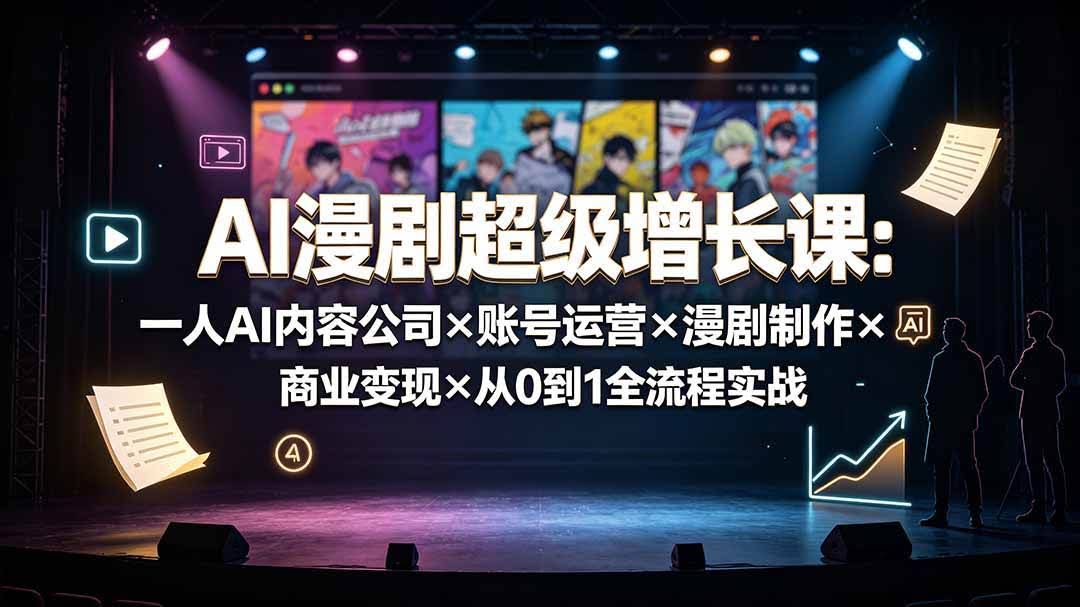 (19553期)AI漫剧超级增长课:一人AI内容公司×账号运营×漫剧制作×商业变现×从0到1全流程实战-泰戈创艺资源库