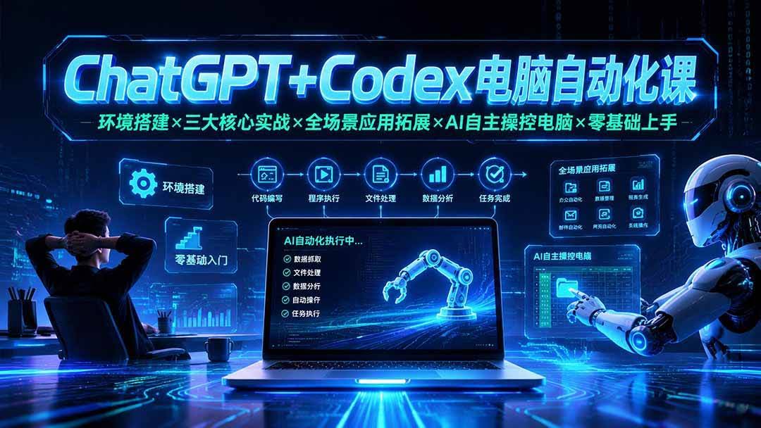 (19583期)ChatGPT+Codex电脑自动化课:环境搭建×三大核心实战×全场景应用拓展×AI自主操控电脑×零基础上手-泰戈创艺资源库