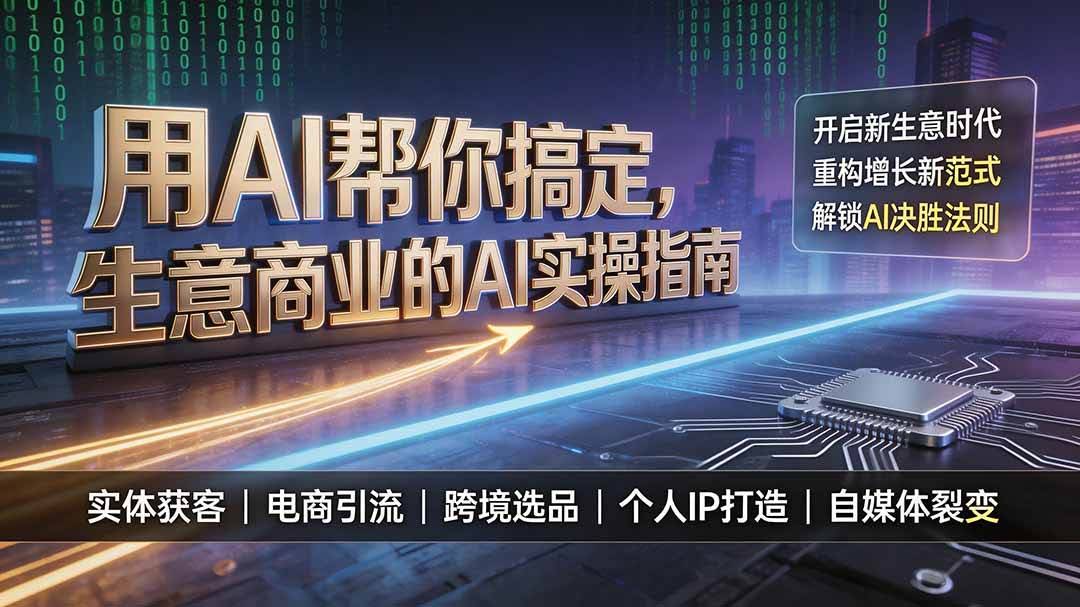 (19608期)用AI帮你搞定,生意商业的AI实操指南,开启新生意时代,重构增长新范式,解锁AI时代决胜法则-泰戈创艺资源库