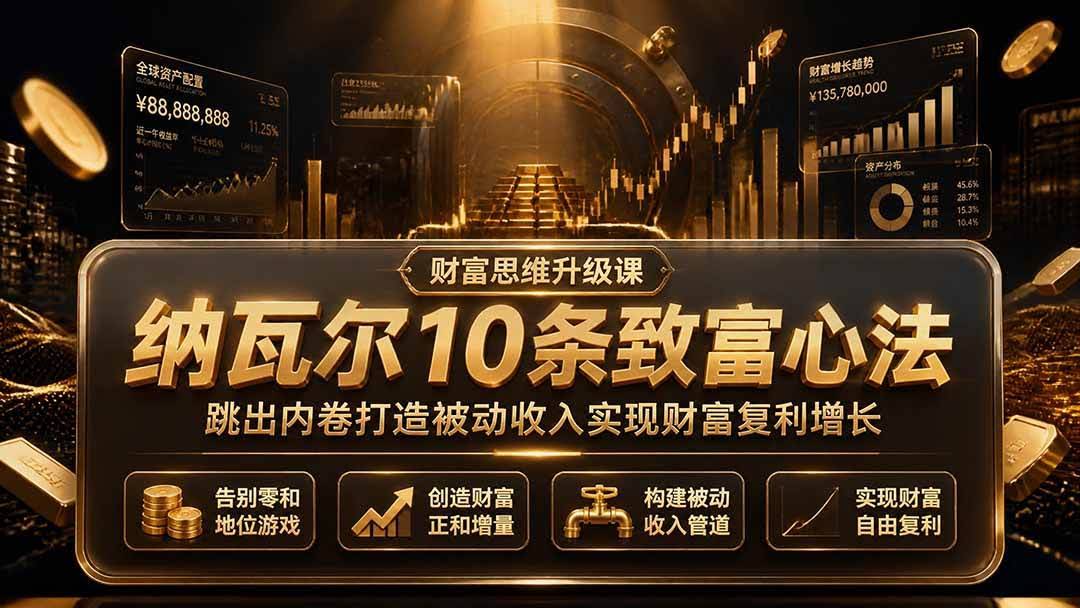 （19628期）付费文章：纳瓦尔10条致富心法，跳出内卷打造被动收入实现财富复利增长-泰戈创艺资源库