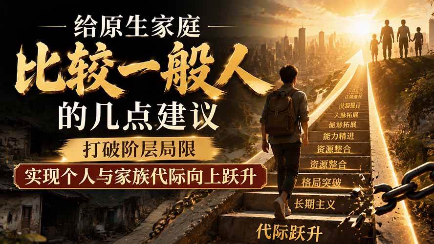 (19708期)付费文章:给原生家庭比较一般人的几点建议,打破阶层局限,实现个人与家族代际向上跃升-泰戈创艺资源库