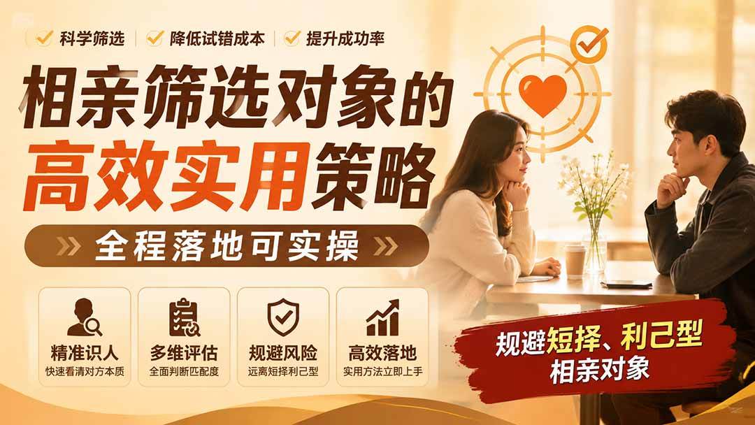 (19727期) 付费文章:相亲筛选对象的高效实用策略,全程落地可实操,规避短择、利己型相亲对象-泰戈创艺资源库