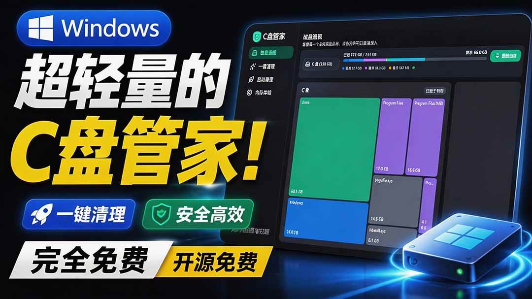 （19750期）Windows 超轻量的C盘管家！超级有特点，支持磁盘分析及清理提醒，2M大小体积，完全免费 C盘管家-泰戈创艺资源库