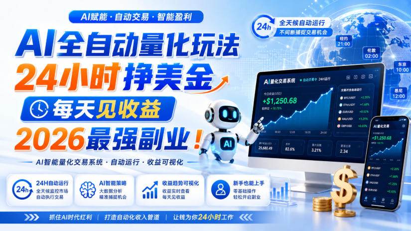 (19899期)AI量化全自动操作挣美金,矩阵可日入1000+,适合普通人的副业!-泰戈创艺资源库