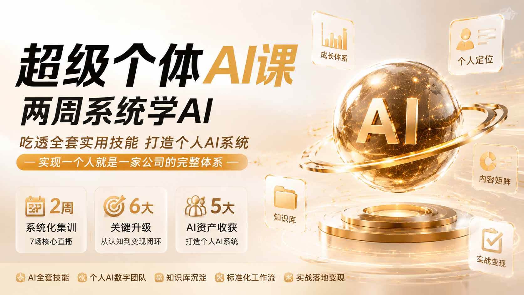(19741期)超级个体AI课 两周系统学AI;吃透全套实用技能打造个人AI系统,实现一个人就是一家公司的完整体系(更新第七讲)-泰戈创艺资源库