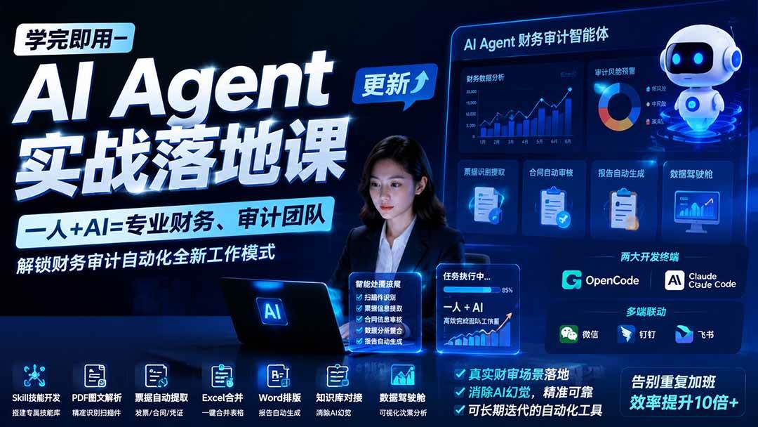 (19740期)学完即用—AI Agent实战落地课-更新:一人+AI=专业财务、审计团队,解锁财务审计自动化全新工作模式-泰戈创艺资源库