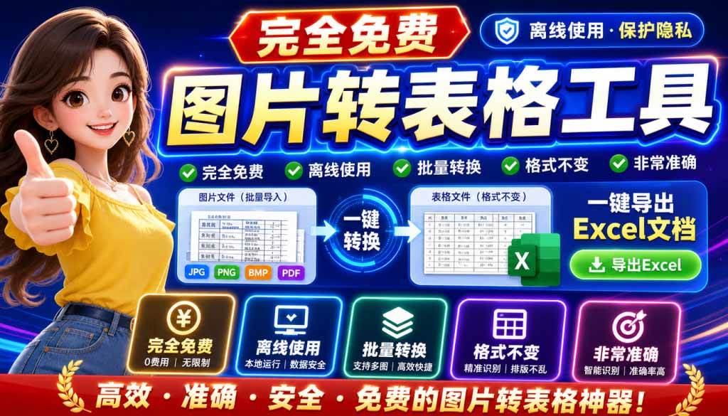 （19972期）图片表格识别提取工具，支持一键从图片中智能提取表格并导出Excel文件，可离线免网运行，FastTableOCR-泰戈创艺资源库