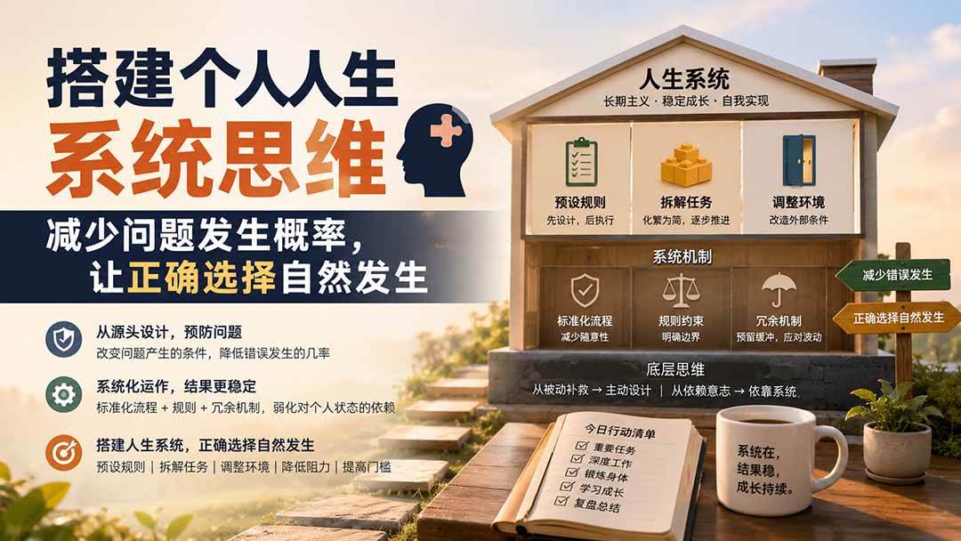 (19985期)付费文章:搭建个人人生系统思维:减少问题发生概率,让正确选择自然发生-泰戈创艺资源库
